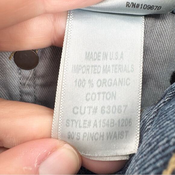 AGOLDE *Altered* 90's Pinch Waist High Rise Straight Cut Off Shorts Navigate 28 - Picture 15 of 16